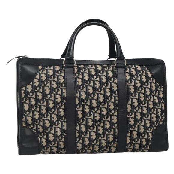 DIOR Trotter Canvas Boston Bag Navy Silver - Picture 1 of 12